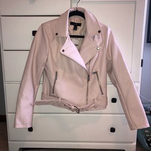 Light pink faux leather jacket